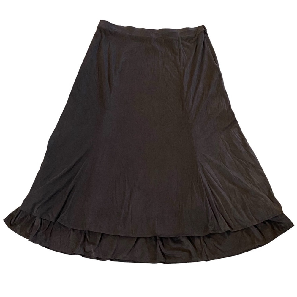 Vintage J Jill Brown Faux Suede Maxi Skirt Boho Western Large